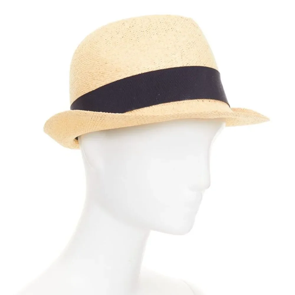 Chanel Straw Raffia CC Trilby Hat